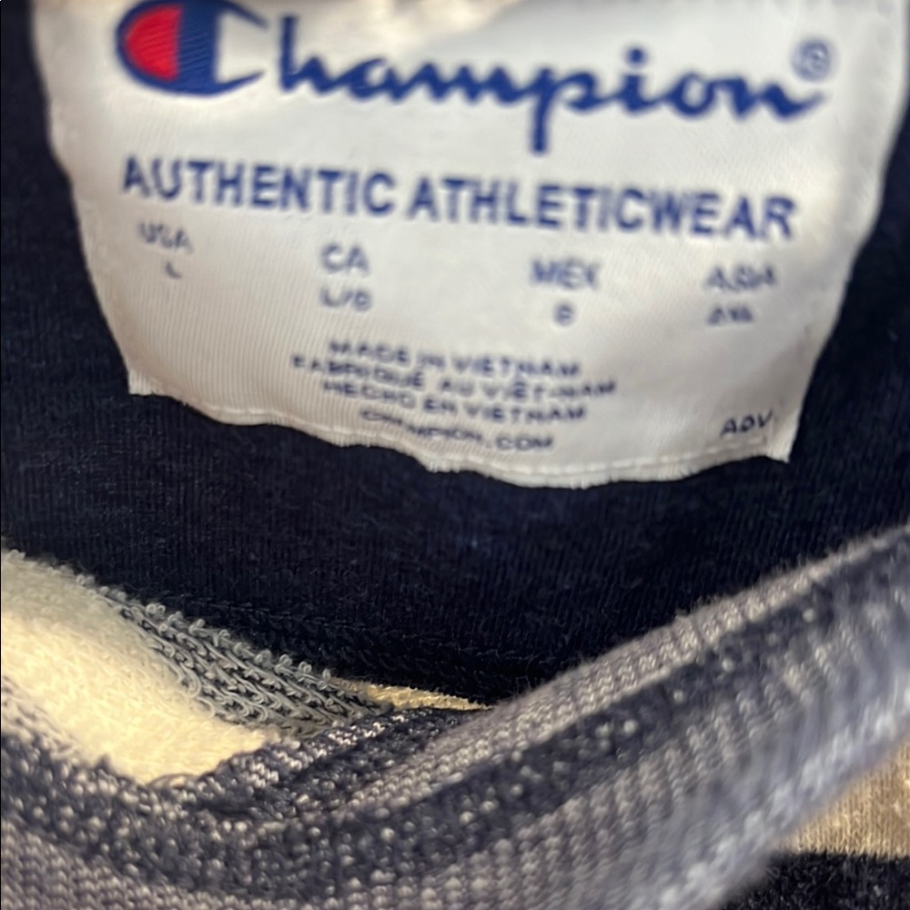 Champion Blue and Cream Sweatshirt with Crew Neck and Relaxed Fit - Picture 2 of 3